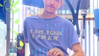 Hung Guy Blows a Massive Load Playing With His Huge Uncut Cock