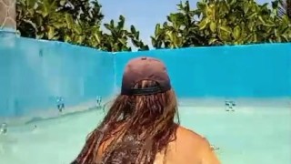 SEXY MILF STEPMOM SHOWING OFF IN POOL