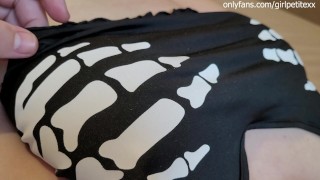 Goth Step Sis lets Me Grab Her Big Tits