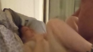 Guy Fingers His Own Big Booty Ass, While Making Girl Moan and Cums On His Cock