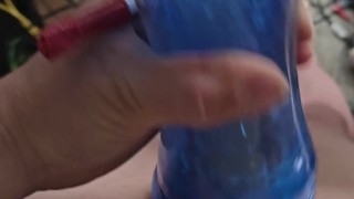 Jerking off with a sex toy and cumming