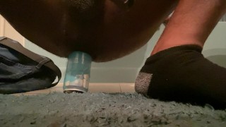 Up close taking a Red Bull can deep in my ass