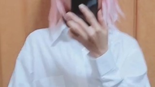 鏡の前でオナニー　8　アストルフォ　裸ワイシャツ