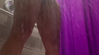 Very private shower in gym locker room (don’t watch pls)