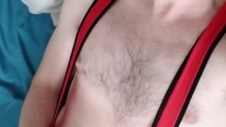 YOUNG OTTER PISSES AND CUMS IN SINGLET