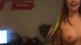 Slow motion boobie bouncing across babestation set funny playful