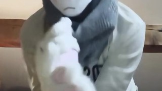 Average height fag puts on kitty getup before meowing for you