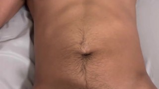 Straight roommate gets handjob from daddy (huge cumshot)
