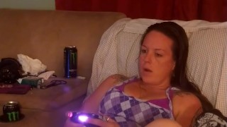 Friend lets me film up her purple skirt while she is playing video games (part 2)