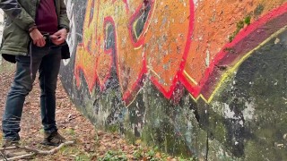 🔴🔴🔴 Redneck with hairy uncut dick and long foreskin pisses outside in the forest