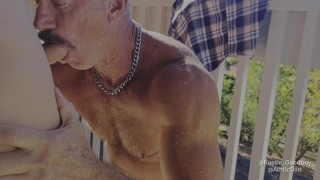 daddy and boy  kiss rim suck 69 balcony & garden