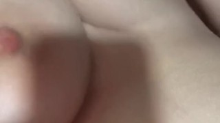 Sexy Latina shows her huge tits and sucks her nipples