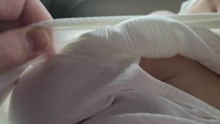 Amateur Hot Step Sister getting Cumshot on Big Tits