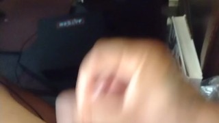 Hot Latino Guy cums and then plays with his cum