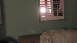 Hot guy masturbating explodes on roommates body thick thighs while she plays games in her panties