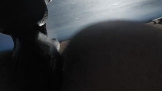 Smooth ass takes dildo again