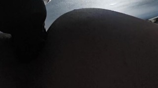 Smooth ass takes dildo again