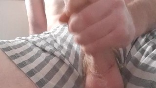 Teen busts heavy nut with boxers still on