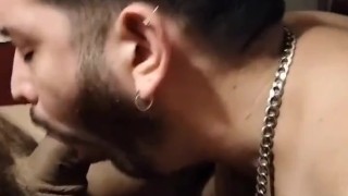 Sucking my daddy's huge 22cm cock