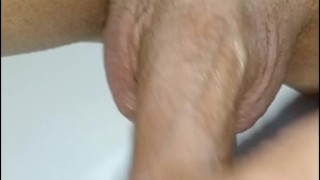 showing my big and veiny testicles closeup- young man