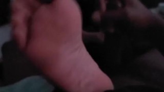 1023FEET step sibling gives handjob with soft soles