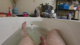 Daddy gives self a golden shower