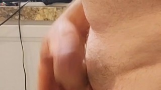 Bi daddy stroking his cock