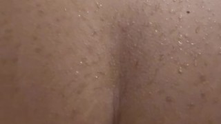 Riding a thick dildo in my bathroom
