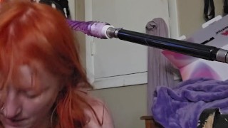 Redheaded Fuck Machine Throat Training - #1