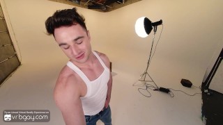 RB Gay: Muscle Model Michael Boston Sucks Producer's Huge Dick at a Photo Shoot | HD Porn