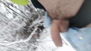 Peeing in snow land- snow everywhere