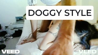 DOGGY STYLE FACING THE CAM EXOTIC LIGHT BROWN EBONY SLIM