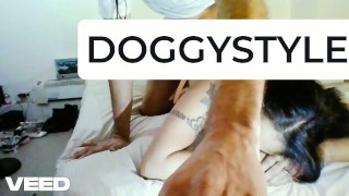 BEAUTIFUL BROWN BODY DOGGY STYLE FACING CAM