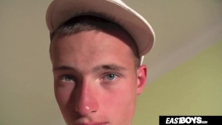 Smooth hot boy Tim Law jerking off his big dick