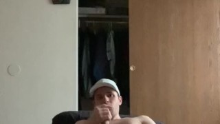 Baseball Jock Jerks Off In Socks