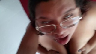 Mamada Casera de mi Amiga BBW , Golosa Escupe mi Polla y Lame mis Bolas