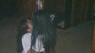 Part 1 of me and and another latina making out next to the stripper pole real quick.