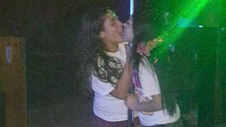 Part 2 of me and latina French kissing by the stripper pole