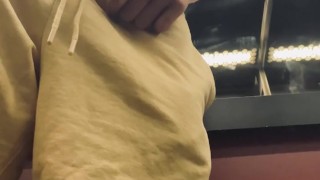 Jerkking on my building’s elevator. Public nudity