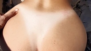 Risky Quick Sex with 18yo Teen on public beach - POV Fuck