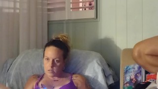 Pretty girl gets mad when I film her in bra and panties and then I explode huge cumshot all over her