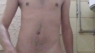 Marty Takes A Shower, Jerks His Hairy Dick And Cums In The Bathroom