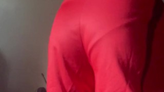 Femboy gets undressed in gym locker room