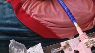 fucking my pussy hard and fast with the sex machine