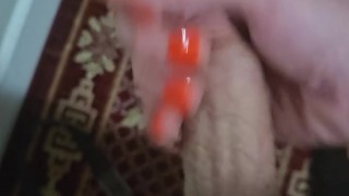 Twink jerks his hard dick