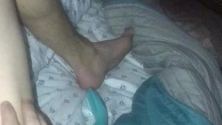 Sexy twink plays with his gfs vibrator
