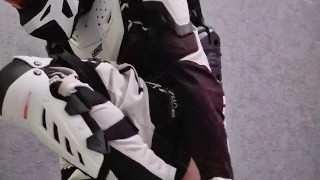 Combined motocross gear and Nike TN. Then put on a mxhelmet and cum