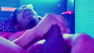 Stroking my BBC while using her toy till I CUM