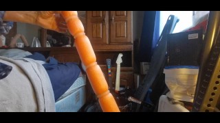 Straight Male Riding 2 Feet Of Ribbed Pool Noodle