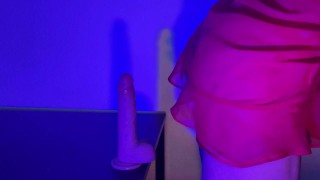@Nasty_boy_xxx in his thong and bodysuit, gets fucked by his big dildo 🥵🔥🤤